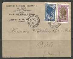 FRANCE / MADAGASCAR. 1937. COVER - FRONT ONLY. TANANARIVE. - Cartas & Documentos