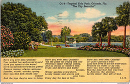 Florida Orlando Tropical Eola Park 1949 Curteich - Orlando