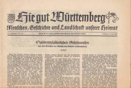 Hie Gut Württemberg, Geschichte Und Landschaft, Beilage Zur Ludwigsburger Kreiszeitung 14.6.1963, Ludwigsburg, Zabergäu - 2. Middle Ages