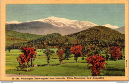 New Hampshire White Mountains Mt Washington Snow Capped From Intervale 1949 Curteich - White Mountains