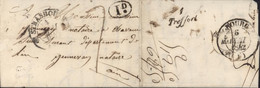 Ain Cursive 1 Treffort + CAD T13 Bourg 6 MAI 1842 Sur Lettre De Strasbourg (T12) 4 MAI Décime Rurale Taxe Manuscrite 7 - 1801-1848: Précurseurs XIX