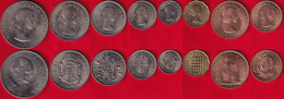 Great Britain Set Of 8 Coins: 1/2 Penny - 1 Crown 1965-1967 UNC - Andere & Zonder Classificatie