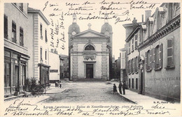 CPA France - Lyon Environs - Eglise De Neuville Sur Saône - Place Voltaire - Dos Non Divisée - Oblitérée 1904 - Sonstige & Ohne Zuordnung