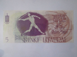 Lithuania 5 Litaurai 1991 UNC Banknote,see Pictures - Lithuania