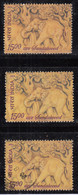 EFO, 3 Diff., Colour Variety, India Used 2006, Sandalwood, Elephant, Tree, - Abarten Und Kuriositäten