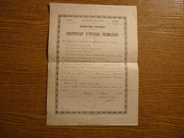Aurillac - Cantal (15) Certificat D'Etudes Primaires 1888 - Voir Détails Sur Photos - Format 25 Cm X 34 Cm Environ. - Diploma & School Reports