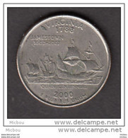 USA, 2000, Virginia, Bateau, Boat - 1999-2009: State Quarters