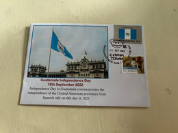 (1 K 57 A) Guatemala Independence Day - National Day -  Guatemala Flag + OZ Stamp - 15-9-2022 - Mexico