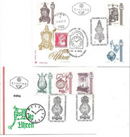 2235e: Österreich 1970: Beide Serien Alte Uhren Auf 2 Belegen Mit FDC- Sonderstempel - Horlogerie