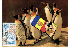 POSTAL MAXIMUM CARD FRANÇEPARC ZOOLOGIQUE MANCHOTS ROYAUX - Verzamelingen & Reeksen