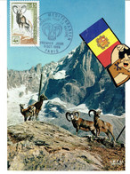 POSTAL MAXIMUM CARD FRANÇE  TLES MOUFLONS 1969 - Colecciones & Series