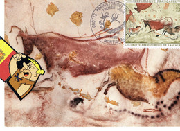 POSTAL MAXIMUM CARD FRANÇE MONTIGNAC VEZERE GROTTE LASCAUX - Verzamelingen & Reeksen