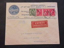 Lettre En EXPRES De CINEY Vers LEOPOLDSBURG (STATIE) 1942 / Entête OSTENDE THERMALE (SPONTIN) - Cartas