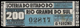 1943 BRAZIL BRASIL - LOTTERY TICKET BILHETE DE LOTERIA DO RIO GRANDE DO SUL - Lottery Tickets