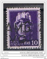 VENEZIA  GIULIA:  1945/47  IMPERIALE -  £. 10  VIOLETTO  US. -  SOPRASTAMPA  SPOSTATA  -  SASS. 11 - Afgestempeld