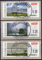 Danmark Denmark / 2006 / ATM 32-34 / Bilder Aus Dänemark / 3x  0,25 Oo Schmal / Automatenmarken Vending Stamps Frama - Automatenmarken [ATM]