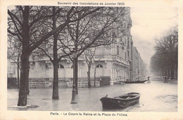 CPA - Innondation De Janvier 1910 - Paris - LE COURS LA REINE ET LA PLACE DE L'ALMA - NEOBROMURE Breger Frères PARIS - Inondazioni
