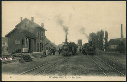 Hondschoote - La Gare (avec 2 Trains) - N°6 Edit. L. Marchand - Voir 2 Scans Larges - Hondshoote