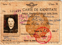 Romania, 1955, Romanian Railways CFR Identity Card - 3rd Class - Altri