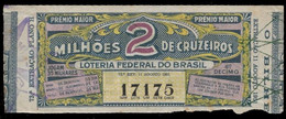 1951 BRAZIL BRASIL - LOTTERY TICKET BILHETE DE LOTERIA FEDERAL DO BRASIL - Lottery Tickets