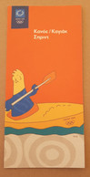 Athens 2004 Olympic Games, Kanoe Kayak Flatwater Racing Leaflet With Mascot In Greek Language - Apparel, Souvenirs & Other