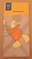 Athens 2004 Olympic Games, Volleyball Leaflet With Mascot In Greek Language - Bekleidung, Souvenirs Und Sonstige