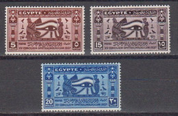 Egypte 1937 Yvert 199 / 201 ** Neufs Sans Charniere. 15eme Congres Ophtalmologique Du Caire - Unused Stamps