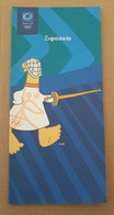 Athens 2004 Olympic Games, Fencing Leaflet With Mascot In Greek Language - Bekleidung, Souvenirs Und Sonstige