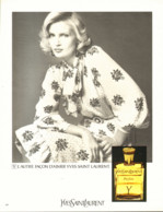 PUB PARFUM  ( Y ) De "  YVES SAINT LAURENT   "  1973 ( 1 ) - Unclassified