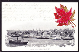 1903 Saint John, New Brunswick. Schiffe Im Hafen Mit  Ahorn-Blatt. AK Nach St. Gallen. Ankunftsstempel - Briefe U. Dokumente