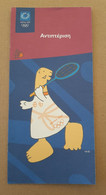 Athens 2004 Olympic Games, Badminton Leaflet With Mascot In Greek Language - Habillement, Souvenirs & Autres