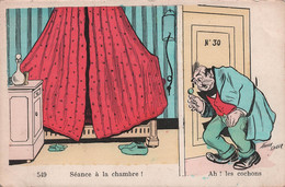 CPA Illustrateur  Xavier Sager - Séance à La Chambre - Ah Les Cochons - Erotique - - Sager, Xavier