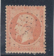 France - Année 1862 - N°YT 23 - Oblitération Ancre - 40c Orange - 1862 Napoleon III