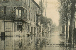 Asnières * Le Quai , Inondations De Janvier 1910 * Crue * Villageois - Asnieres Sur Seine