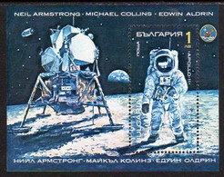 BULGARIA 1990 Space Exploration  Block MNH / **.  Michel Block 213A - Unused Stamps