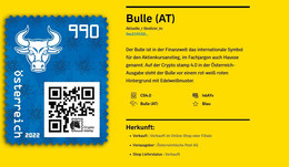 Österreich 2022 Crypto Stamp 4.0 Virtuelle Farbe Blau H6AYv  5 Stellig ** Postfrisch - Neufs
