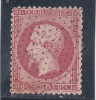 France - Année 1862 - N°YT 24 - Oblitération Pointillés - 80c Rose - 1862 Napoleon III