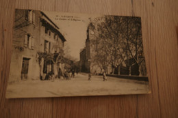 CPA 30 Gard Laudun Le Cours Et L'église - Sonstige & Ohne Zuordnung