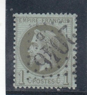 France - Année 1863/70 - N°YT 25 - Oblitération Losange G.C. - 1c Vert Bronze - 1863-1870 Napoléon III Con Laureles