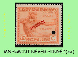 1925 ** BELGIAN CONGO / CONGO BELGE = COB MNH 123 SPECIMEN HUNTING VLOORS - Unused Stamps