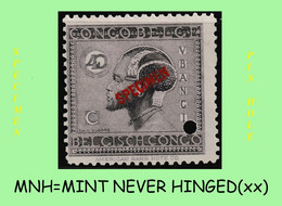 1925 ** BELGIAN CONGO / CONGO BELGE = COB MNH 121 SPECIMEN UBANGI HEAD (male) VLOORS - Unused Stamps