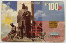 Philippines Bayantel 100 Peso " Rizal Monument "  ( Exp. Date 9/30/2000 ) - Philippines