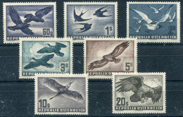 AUSTRIA 1950-1953 Birds Set Of Seven Values MNH / **  Michel 955-56, 968, 984-87 - Nuevos