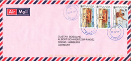 Rwanda Air Mail Cover Sent To Germany 9-10-2000 - Sonstige & Ohne Zuordnung