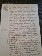 Papier Timbre CHAUX GIROMAGNY 1809 Certificat Décès Mr LIEBELIN  CHATENOIS 67  CANTON DELLE - Covers & Documents