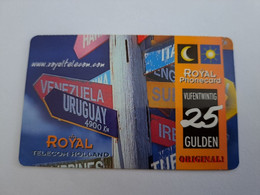 NETHERLANDS  HFL 25,- COUNTRY SIGNS   / OLDER CARD    PREPAID  Nice Used  ** 11174** - [3] Sim Cards, Prepaid & Refills