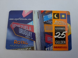NETHERLANDS  HFL 25,- COUNTRY SIGNS   / OLDER CARD    PREPAID  Nice Used  ** 11174** - Cartes GSM, Prépayées Et Recharges