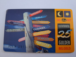 NETHERLANDS  HFL 25 ,- COUNTRY SIGNS   / OLDER CARD    PREPAID  Nice Used  ** 11176** - Cartes GSM, Prépayées Et Recharges
