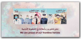 QATAR 2022 *** COVID-19 ,Coronavirus ,Vaccination, Doctor, Nurse, Police , Delivery Man, Mask, Virus , MS MNH (**) - Qatar