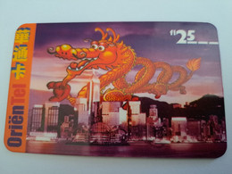 NETHERLANDS  HFL 25 ,- ORIENT TEL / DRAGON   / OLDER CARD    PREPAID  Nice Used  ** 11185** - [3] Sim Cards, Prepaid & Refills